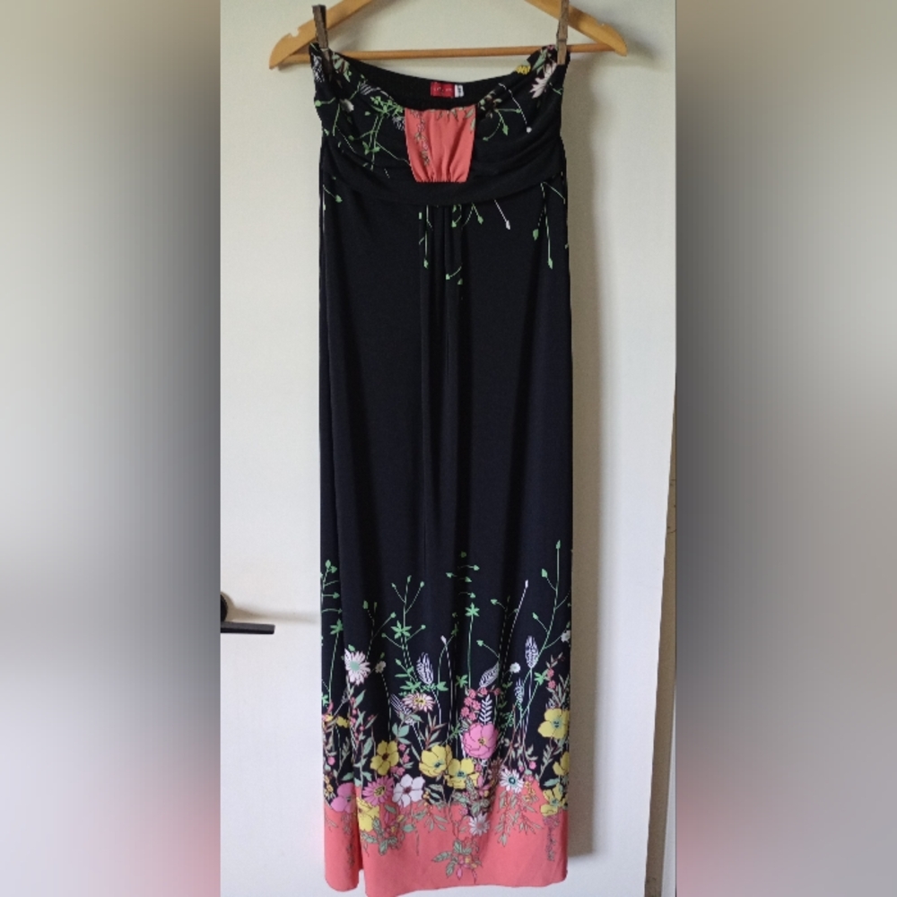 Ruby Rox Floral Strapless Maxi Dress Size Medium